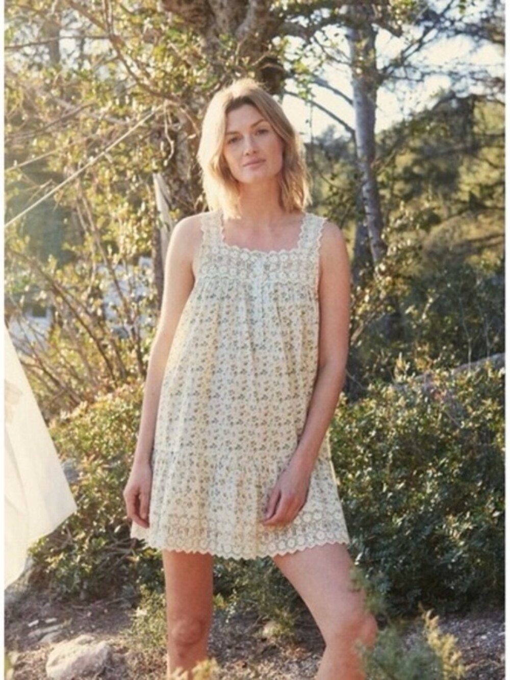 DÔEN Gladys Dress in the Moss Papillon Flora Babydoll Cottagecore Floral Dress